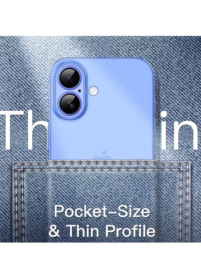 JAJEEK Ultra Slim Matte Blue Case for iPhone 16 (6.1 Inch) – Lightweight, Minimalist Design with Full Camera Lens Protection - Image 3