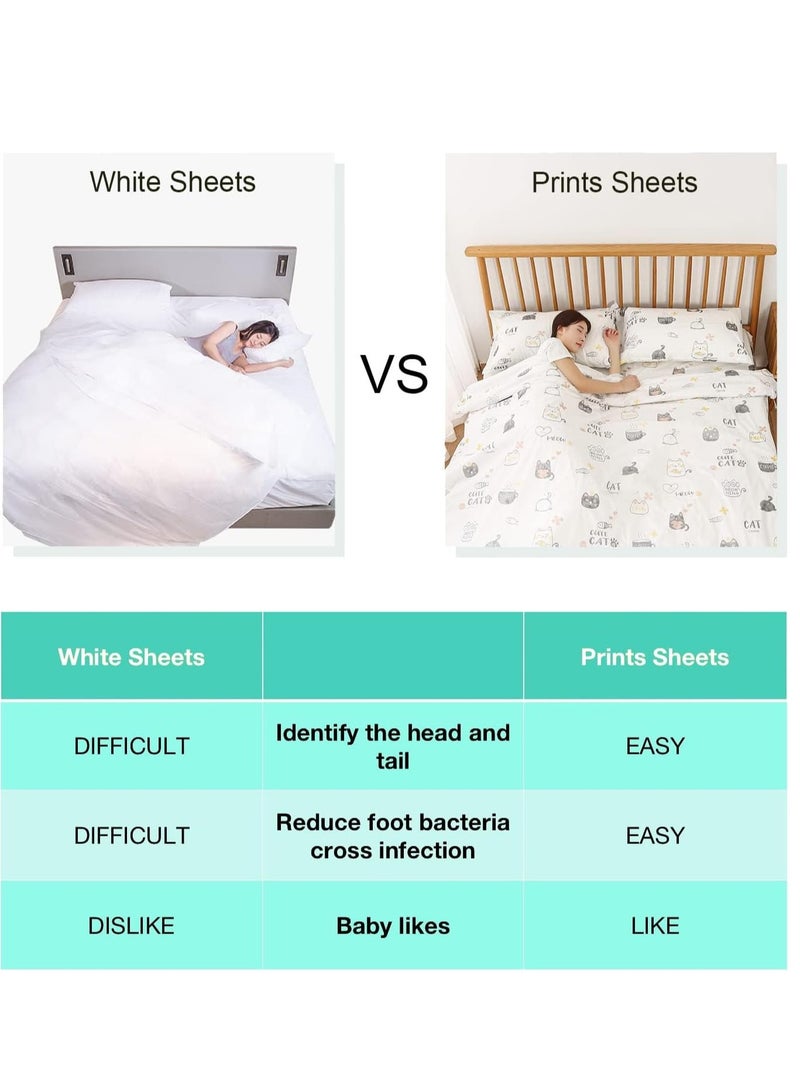 4 PCS Disposable Bed Sheets Travel Sheets for Hotel, Disposable Sheets for Bed Travel Bedding Cover Portable Sheet with 1 Quilt Cover, 1 Sheet and 2 Pillowcase for Travel Business Trip Spa Hotel - Image 4