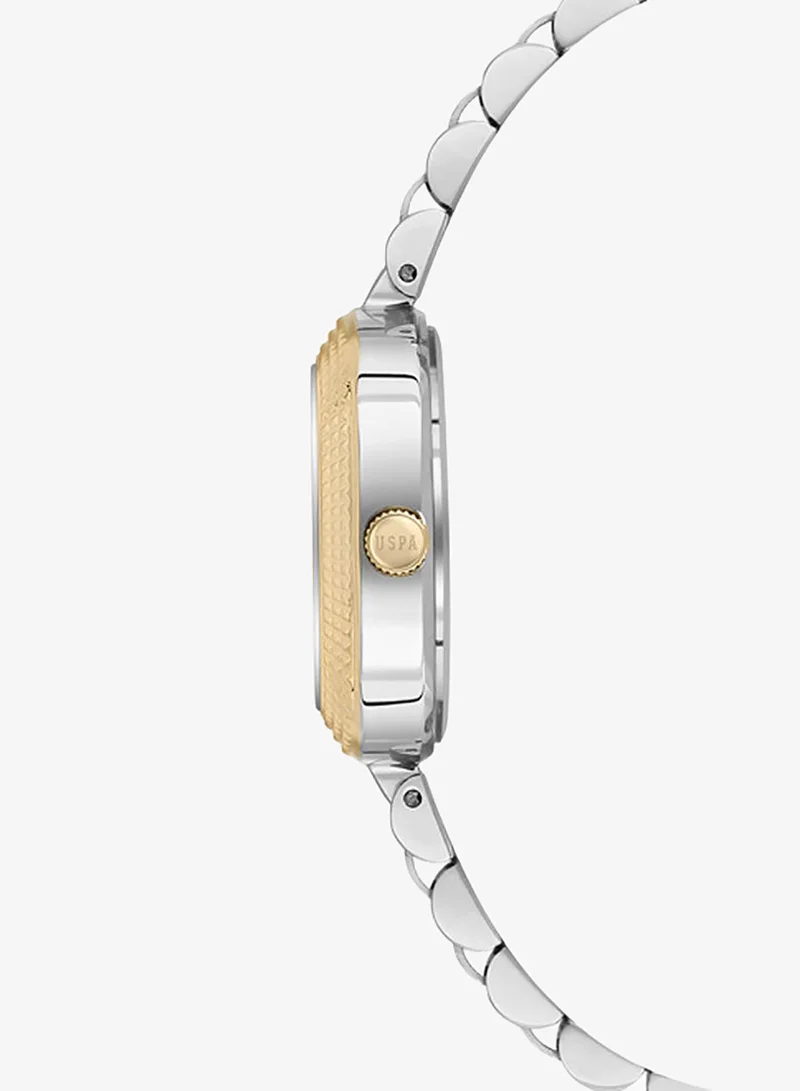 U.S. Polo Assn. New Stainless Steel Bracelet Quartz Analog Watch for Women, 28mm