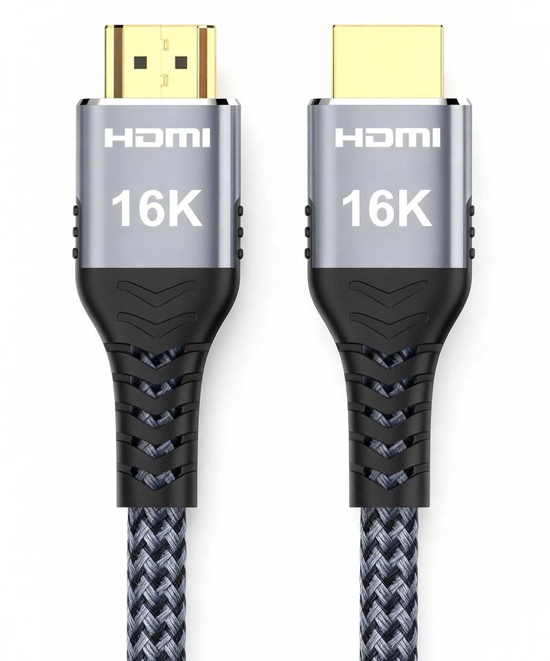 كابل HDMI Avaoaa 16K 8K 4K، سرعة 2.2 جيجابت في الثانية، طول 2 متر، كابل عالي السرعة للغاية | كابل HDMI متوافق مع دقات 8K و4K وترددات 240Hz و144Hz و120Hz، يدعم أجهزة PS5 وXbox، ويتميز بتقنيات ARC وeARC وHDR10+ وHDCP2.3، مناسب لشاشات الألعاب وأجهزة التلفاز والكمبيوتر المحمولة وأجهزة تشغيل الأقراص البلورية (Blu-ray). - Image 1