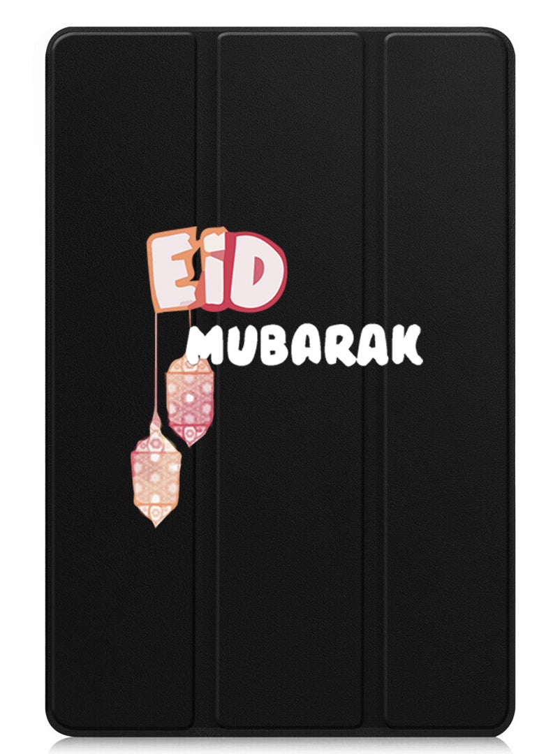 Theodor Protective Flip Case For Huawei MatePad SE 11 (2024) With Trifold Stand Auto Wake Sleep Shockproof Cover Eid Mubarak white - Image 1