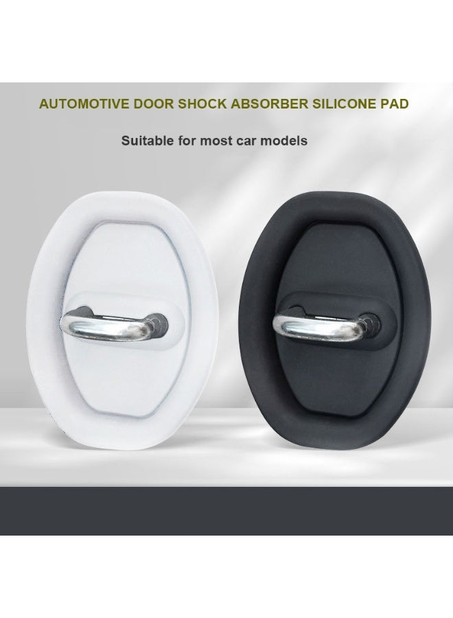Generic White,4 pieces per pack,Universal Silicone Car Door Shock Absorption Buffer Pad Door Lock Buckle Protective Cover Car Door Mute Protection Pad  - Image 2