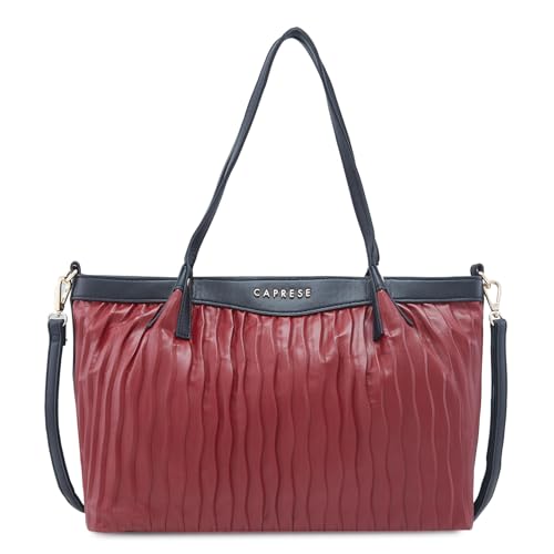 Caprese Shyla Satchel, Burgundy-Large | Sleek Solid Designed Shoulder Bag for Women with Adjustable Sling Strap | Spacious Compartments | Perfect for Casual/Party & Daily Use - Image 1