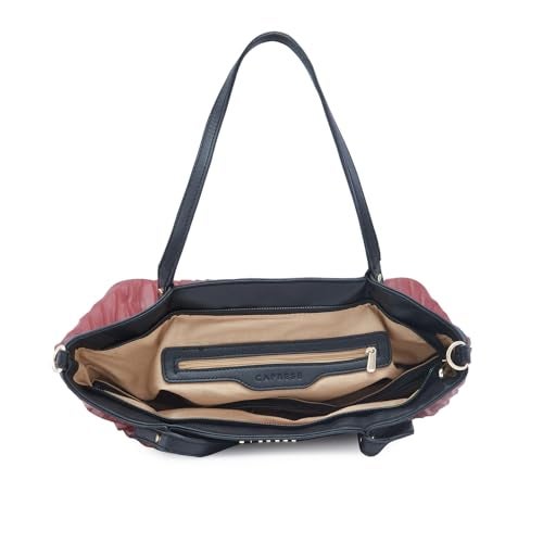 Caprese Shyla Satchel, Burgundy-Large | Sleek Solid Designed Shoulder Bag for Women with Adjustable Sling Strap | Spacious Compartments | Perfect for Casual/Party & Daily Use - Image 4