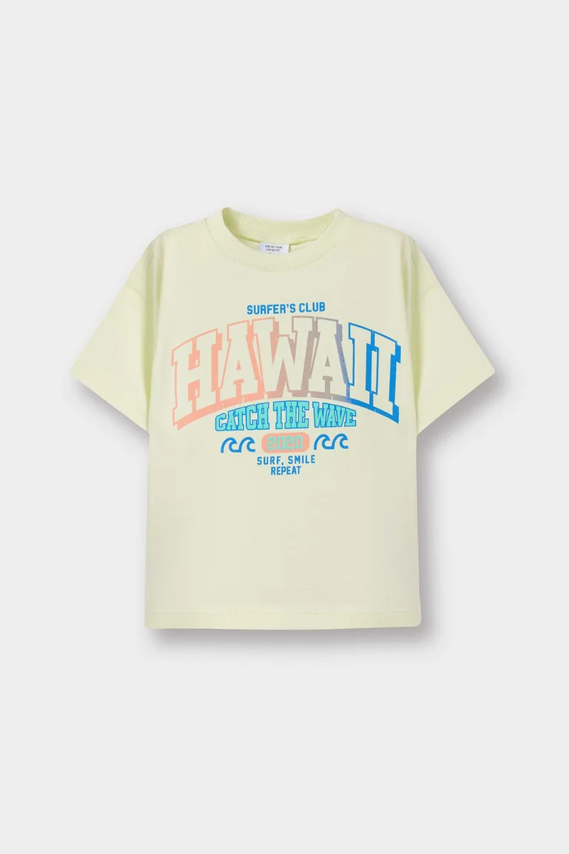 ديفاكتو Baby Boy Regular Fit Slogan Printed T-Shirt