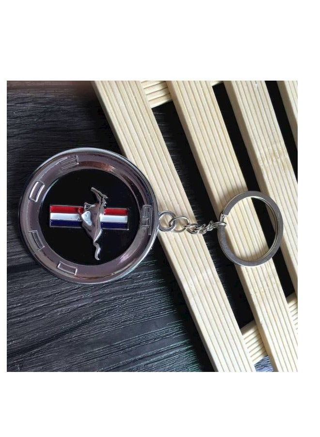 Generic Creative Ford Mustang Metal Car Mark Keychain  - Image 3
