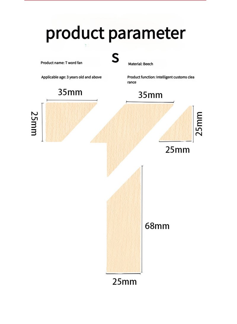 T Shape Puzzle Wooden Puzzle Games Creative Educational Wooden Mini Puzzle for - Image 2
