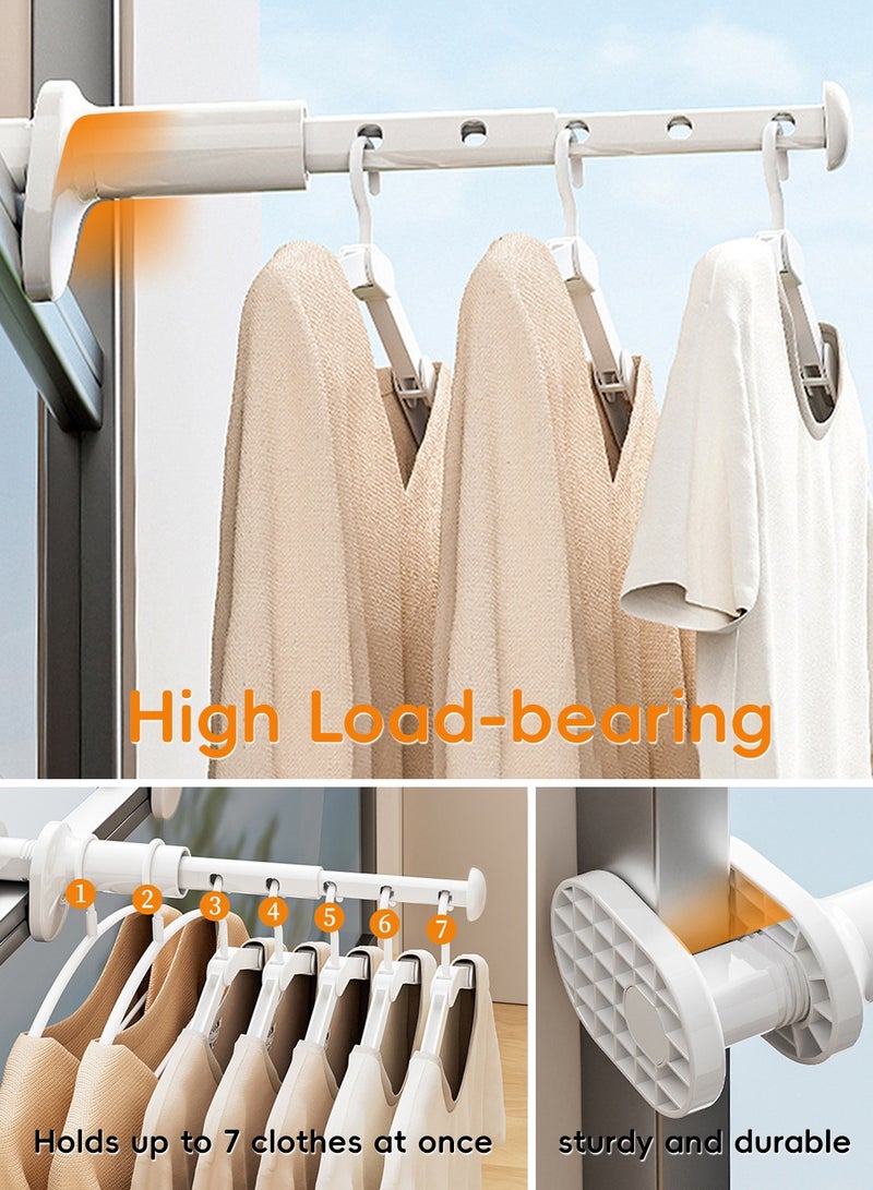 2 Pcs Portable Clothes Dryer Stand, Clip-On Cloth Drying Rack, Retractable Cloth Hooks, Multi-Function Clothes Organizer Stand, Portable Folding Clothes Rack, Adjustable Laundry Drying Stand, Space-Saving Cloth Dryer, Compact and Durable Hanging Clothes Rack, Innovative Balcony Design for Apartment, Dormitory, Bathroom, Camping and Travel - Image 4