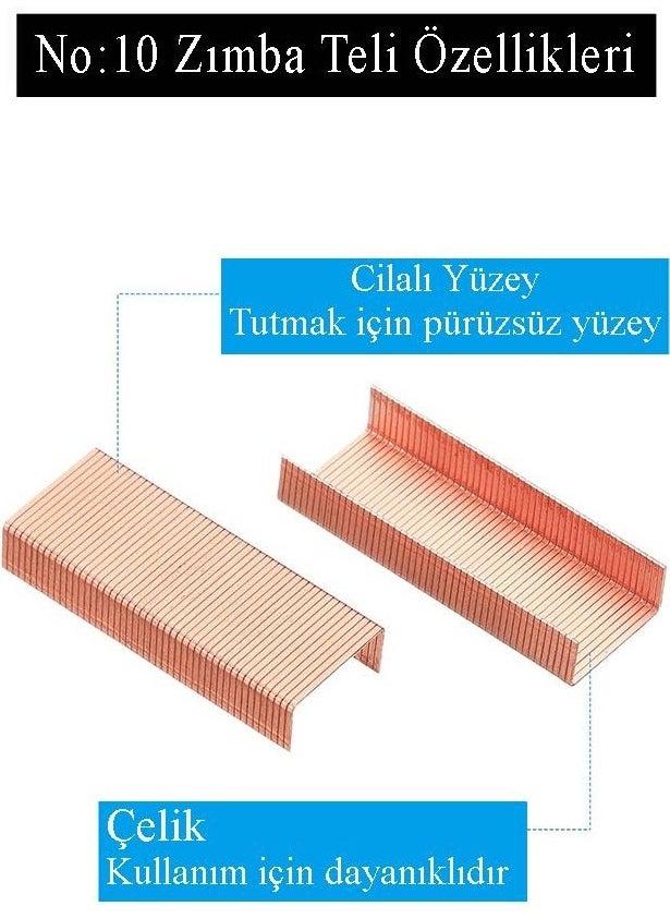 Artlantis Staple Wire Small No:10 1000 Pcs Copper Yellow 8 Pack Small Delta Staple Wire 15 Sheet Stapling Capacity Office School  - Image 3