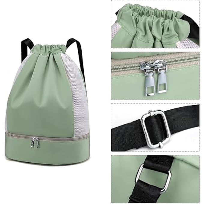 rayihni Large Drawstring Backpack Sports Gym Sackpack Basketball Bag String Bag Cinch Beach Swim Bag for Women Men - Image 4