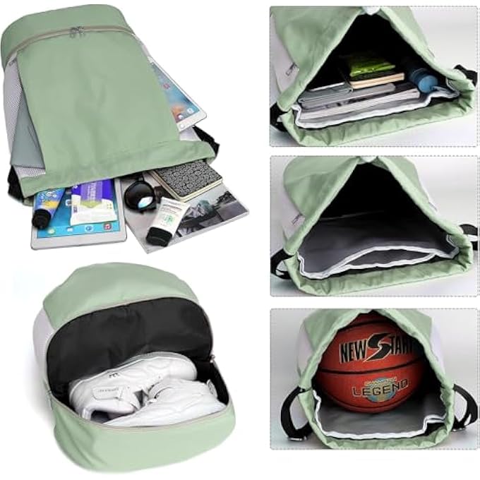 rayihni Large Drawstring Backpack Sports Gym Sackpack Basketball Bag String Bag Cinch Beach Swim Bag for Women Men - Image 2