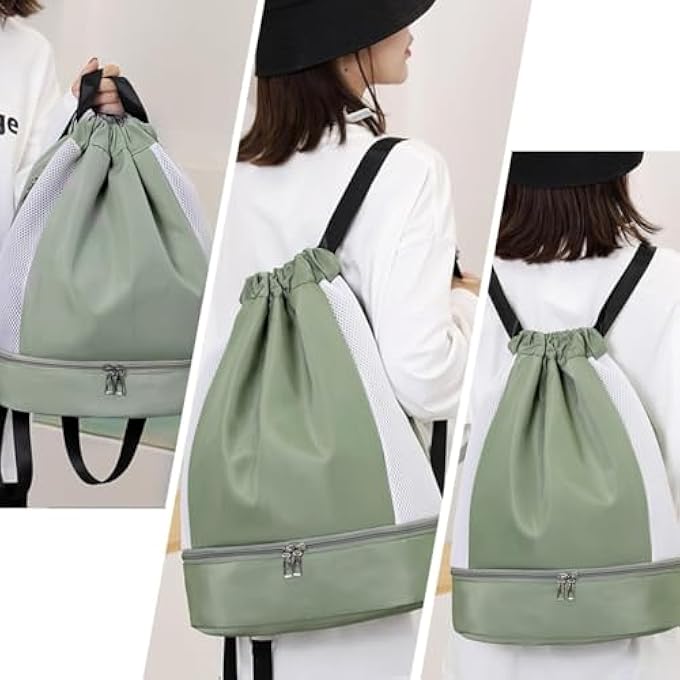 rayihni Large Drawstring Backpack Sports Gym Sackpack Basketball Bag String Bag Cinch Beach Swim Bag for Women Men - Image 3