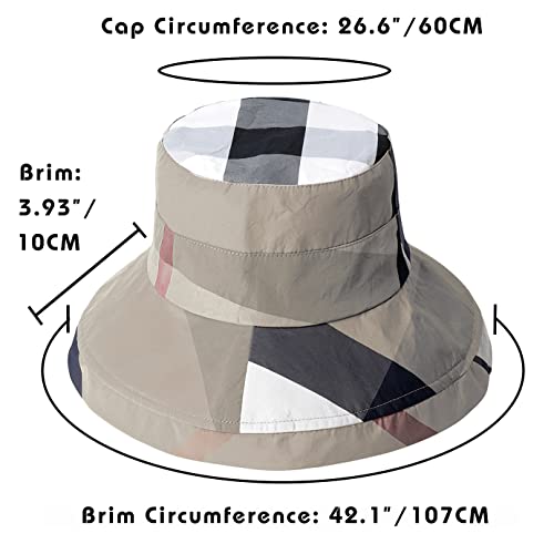 DOCILA Womens Summer Floppy Hats Fall Stylish Bucket Rain Cap Crushable Water Resistant Beach Travel Sun Hat Quick Dry Hiking Gardening Fisherman Hat Detachable Drawstring Beige - Image 2