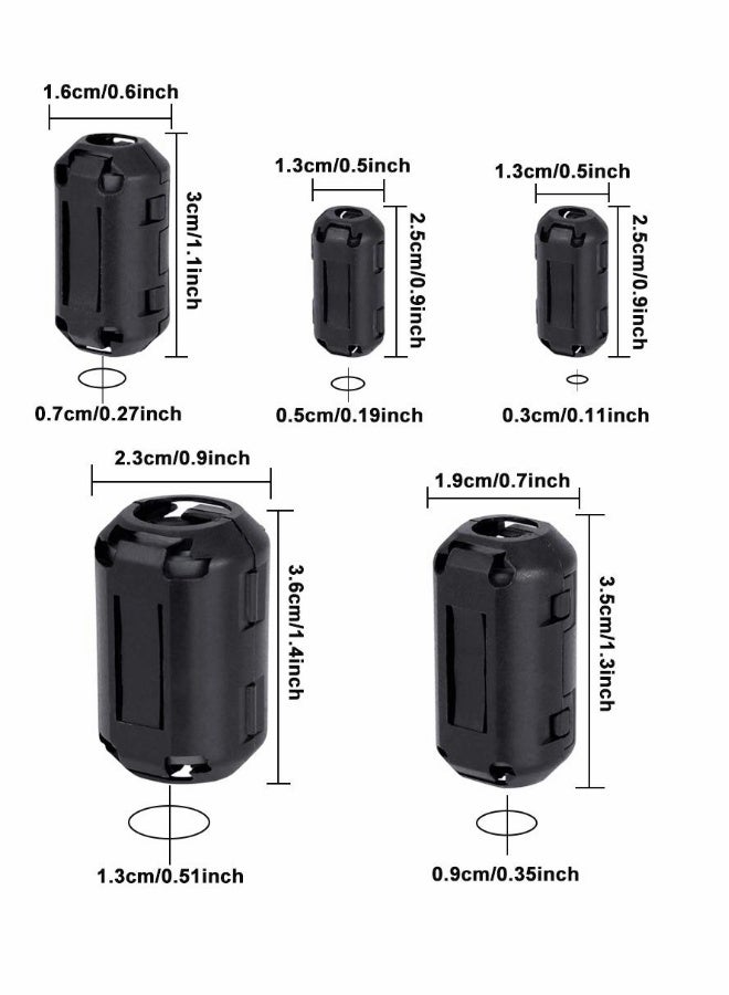 Clip-on Ferrite Magnet Core Ring Nickel-zinc Toroidal Ferrite Choke Noise Suppressor Inner Diameter 3.5 5 7 9 13 mm EMI RFI Filter for Power Cord USB Audio Network Video Radio Cable（20PCS ）  - Image 5
