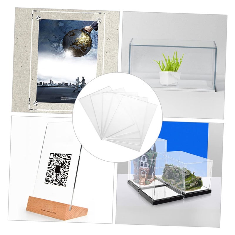 JECOMPRIS 10 Pack Acrylic Sheets 10pcs Clear Acrylic Panels for DIY Crafting Photo Frame School Project Shatterproof Burr- Edges - Image 2