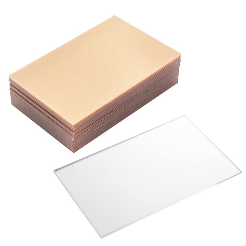 JECOMPRIS 10 Pack Acrylic Sheets 10pcs Clear Acrylic Panels for DIY Crafting Photo Frame School Project Shatterproof Burr- Edges - Image 1