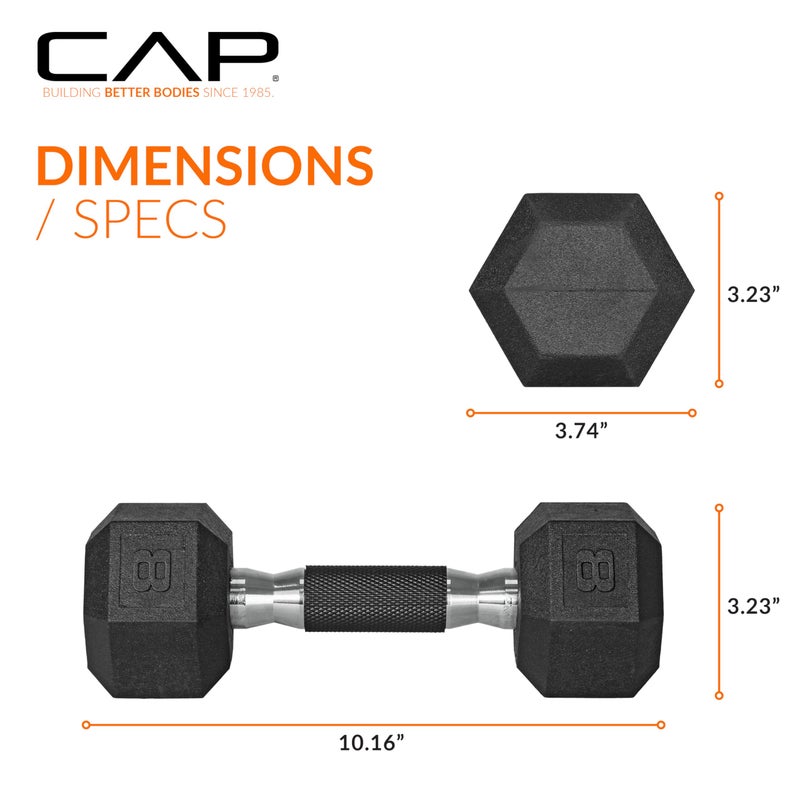 CAP Barbell Coated Dumbbell Weights with Padded Grip, Pair, 8 LBS - Image 4