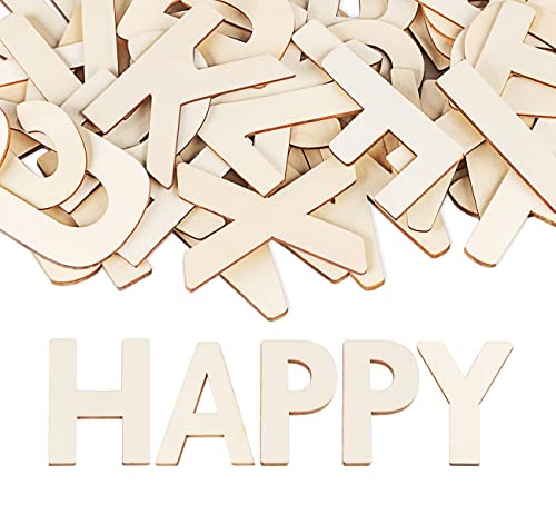ilauke 4" Wooden Letters - 52 Pcs Wood Alphabet for Crafts, Sign Decoration, Unfinished Wood for Painting/Wall Decor/Letter Board/DIY - Image 1