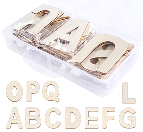 ilauke 4" Wooden Letters - 52 Pcs Wood Alphabet for Crafts, Sign Decoration, Unfinished Wood for Painting/Wall Decor/Letter Board/DIY - Image 2