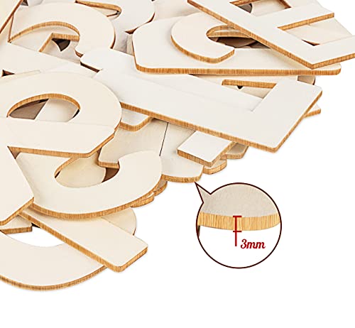 ilauke 4" Wooden Letters - 52 Pcs Wood Alphabet for Crafts, Sign Decoration, Unfinished Wood for Painting/Wall Decor/Letter Board/DIY - Image 4