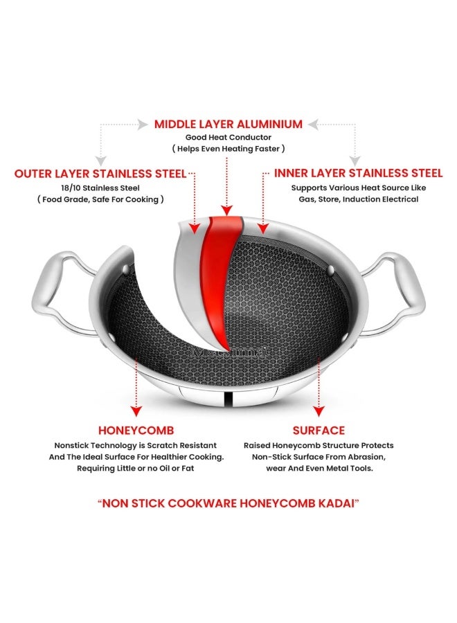 ماكسيما مقلاة مع غطاء ستانلس ستيل مقاس 32 سم - Image 2