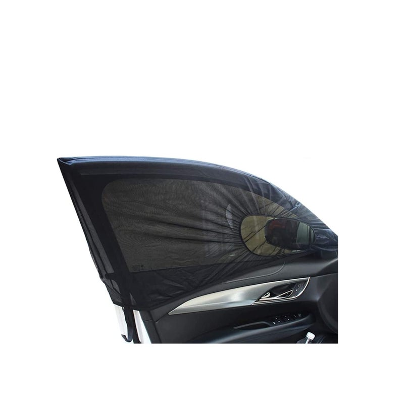 Zikra Car Window Shade, Front Side Window Sun Shade Cover Block Sun Rays, Full Windows Universal Car Shade, Mesh Mosquito Net Car Curtains, Sun Glare, UV Rays and Privacy Protection 2 Pack - Image 1