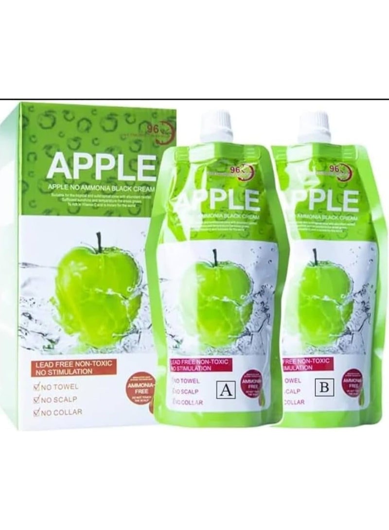 Apple Hair Color 96 Hours Ammonia-Free Black Dye Cream with Apple Fruit Extract for Hair and Beard – Long-Lasting Natural Black Color - Image 5
