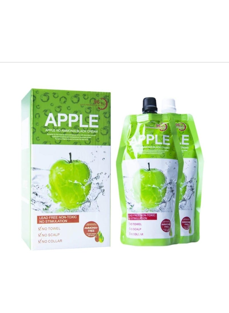 Apple Hair Color 96 Hours Ammonia-Free Black Dye Cream with Apple Fruit Extract for Hair and Beard – Long-Lasting Natural Black Color - Image 2