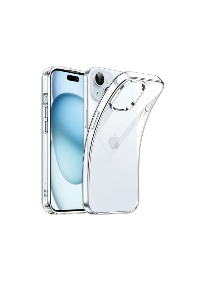 جي تيك حافظة JETech لهاتف iPhone 15 مقاس 6.1 بوصة، غطاء هاتف واقٍ نحيف وشفاف ناعم من مادة TPU مع ممتص للصدمات، يدعم الشحن اللاسلكي (شفاف) - Image 1