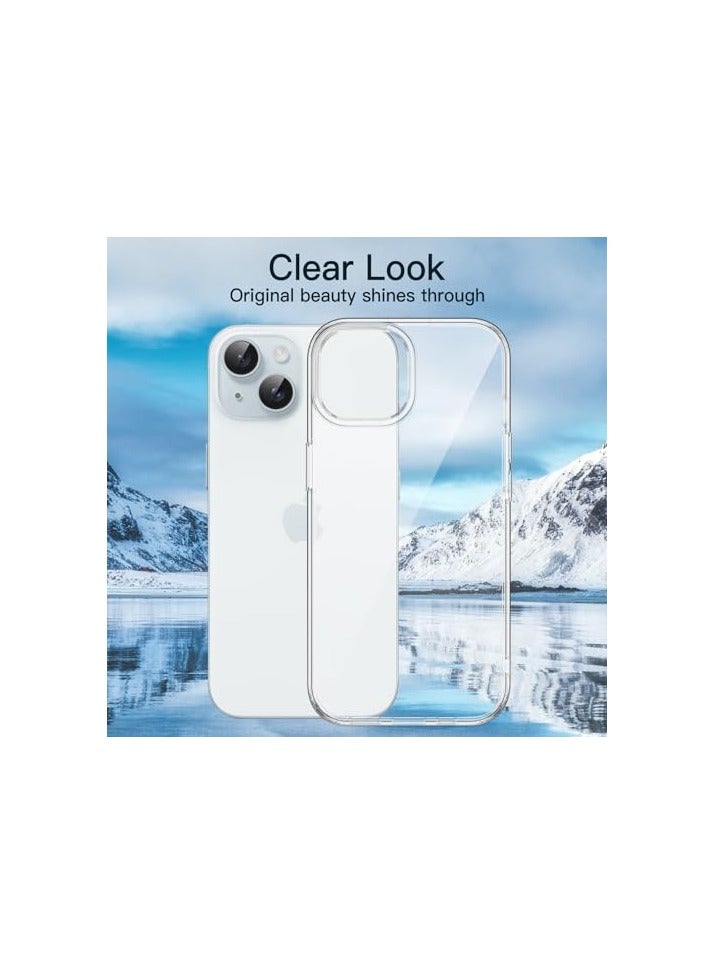 جي تيك حافظة JETech لهاتف iPhone 15 مقاس 6.1 بوصة، غطاء هاتف واقٍ نحيف وشفاف ناعم من مادة TPU مع ممتص للصدمات، يدعم الشحن اللاسلكي (شفاف) - Image 2