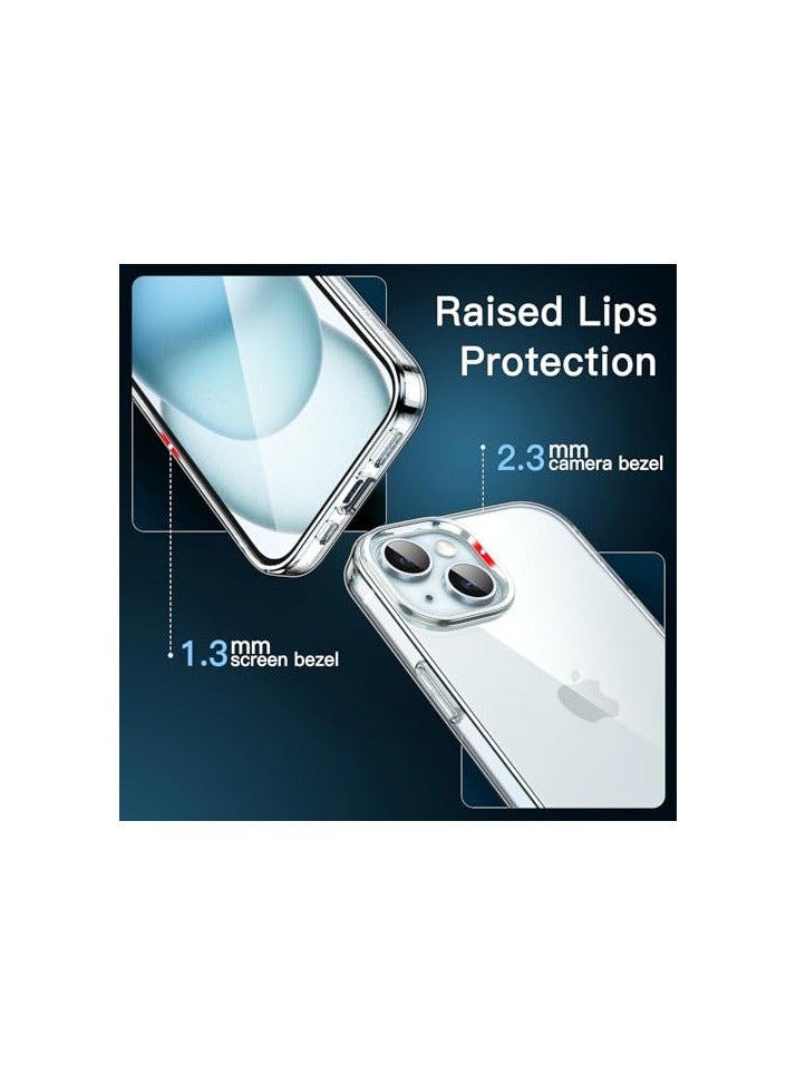 جي تيك حافظة JETech لهاتف iPhone 15 مقاس 6.1 بوصة، غطاء هاتف واقٍ نحيف وشفاف ناعم من مادة TPU مع ممتص للصدمات، يدعم الشحن اللاسلكي (شفاف) - Image 4