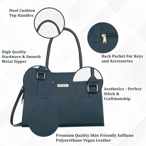 Keywest Women's Valentino Satchel Tote Handbag for Women | Ladies purse | Stylish Shoulder Bag | Gift For Woman | Blue - Image 2