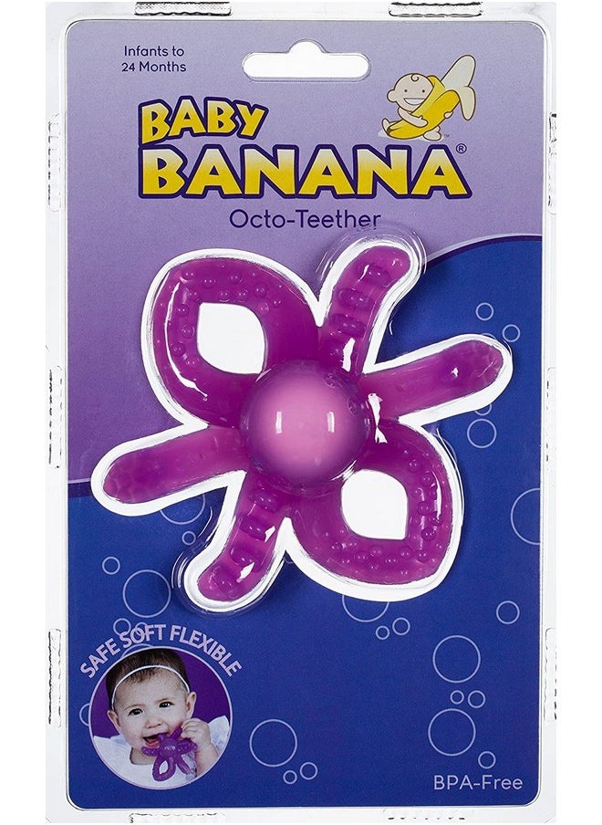 Baby Banana Octopus Teething Toy Toothbrush Training Teether Tooth Brush For Infant Baby And Toddler  - Image 3