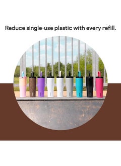 CORKCICLE Corkcicle Go Cup XL Insulated Tumbler with Lid and Straw, Walnut Wood, 30 oz – Reusable Water Bottle Keeps Beverages Cold for 12hrs – Cupholder Friendly Tumbler, Leak-Proof Design  - Image 5