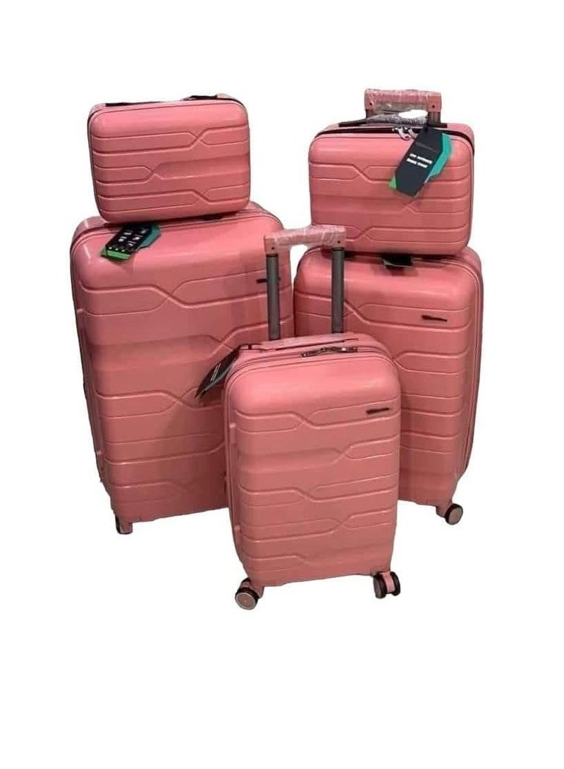 Unbreakable silicone wheeled luggage set with TSA lock, expandable double zipper, and 4 silent spinner wheels. 5-piece rose gold set. Durable, shock-resistant, and withstands airport bumps and knocks. - Image 2