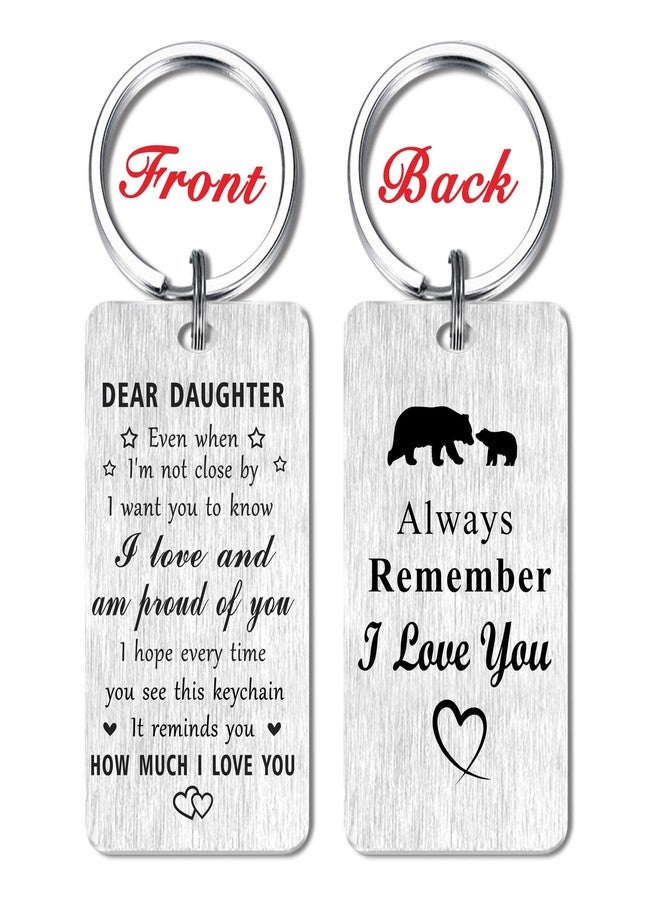 Jzxwan Daughter Christmas Keychain Gifts, I Love You Daughter Birthday Keychain, Love And Proud of You Key Chain Present from Mom Dad - Image 2