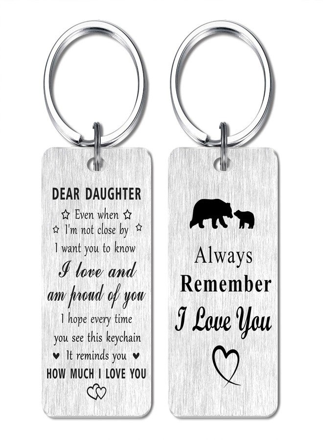 Jzxwan Daughter Christmas Keychain Gifts, I Love You Daughter Birthday Keychain, Love And Proud of You Key Chain Present from Mom Dad - Image 1