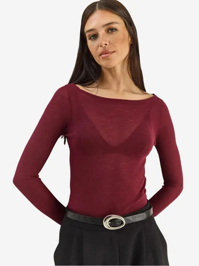 بيانكو لوتشي LUCCI Crew Neck Basic Transparent Top