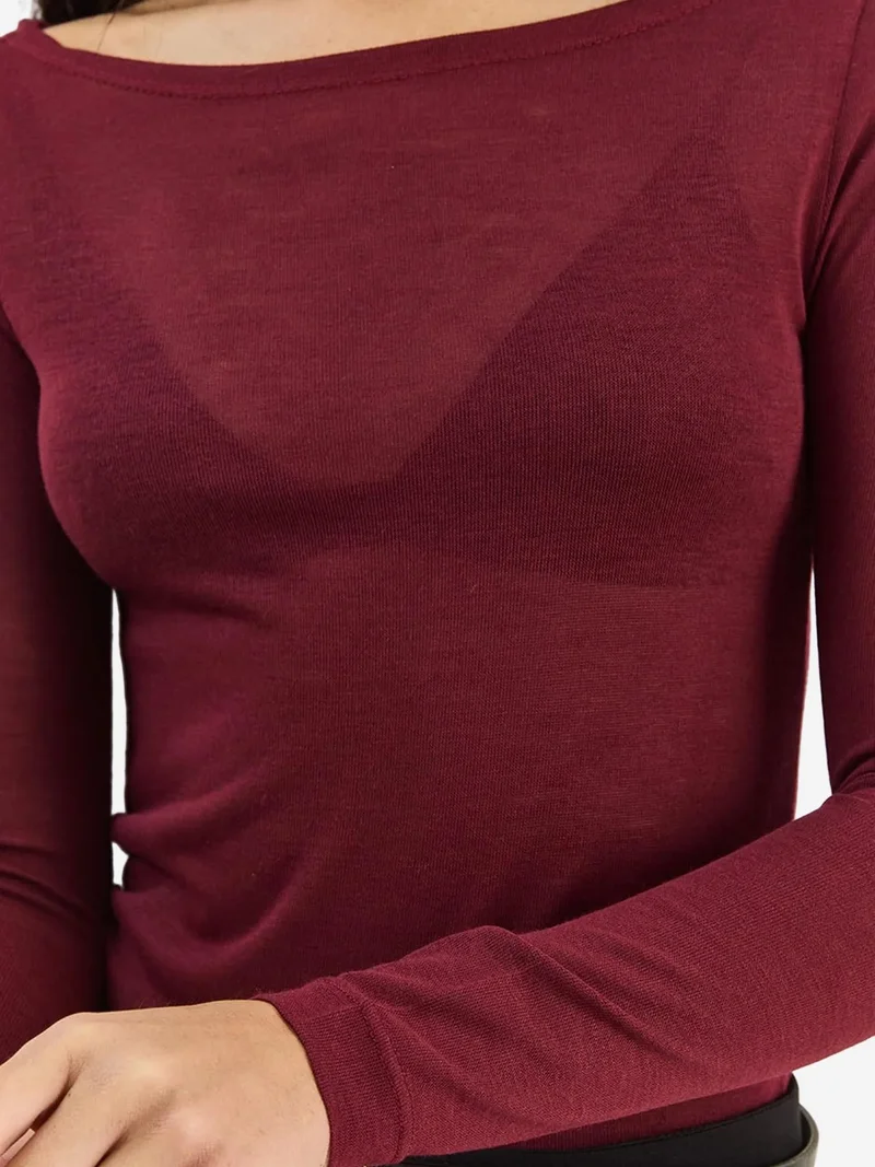 بيانكو لوتشي LUCCI Crew Neck Basic Transparent Top