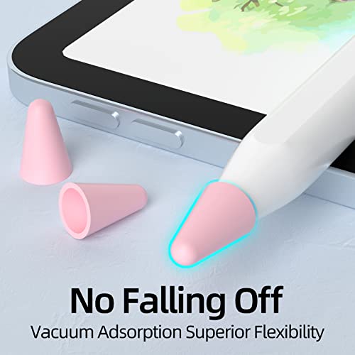 JOOSKO Apple Pencil 2nd/1st Generation Nib Protectors (50 Pack, Pink) - Ultra Thin Silicone, Noise Free, Compatible with Apple Pencil (USB-C), Quiet Drawing - Image 3