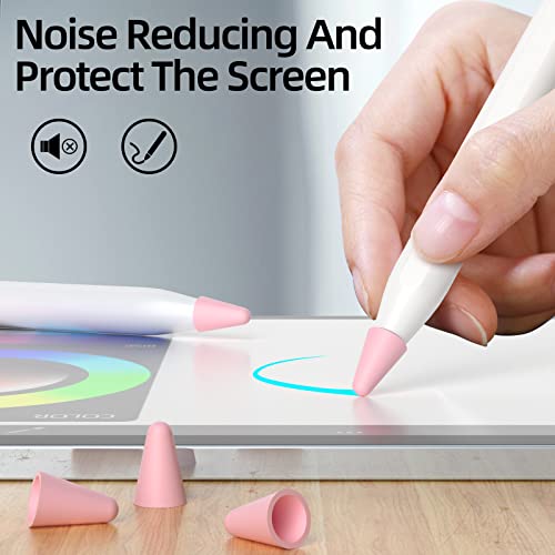 JOOSKO Apple Pencil 2nd/1st Generation Nib Protectors (50 Pack, Pink) - Ultra Thin Silicone, Noise Free, Compatible with Apple Pencil (USB-C), Quiet Drawing - Image 2