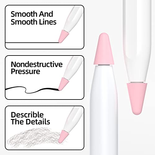 JOOSKO Apple Pencil 2nd/1st Generation Nib Protectors (50 Pack, Pink) - Ultra Thin Silicone, Noise Free, Compatible with Apple Pencil (USB-C), Quiet Drawing - Image 4