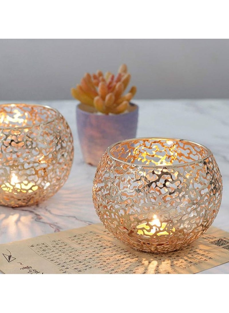 ARNOTEC Modern Metal Candle Holder Decorative Tealight Lantern – Electroplated Iron Tabletop Centerpiece for Christmas, Valentine's Day, Halloween, Home Decor – Silver, 11x11x9cm  - Image 3