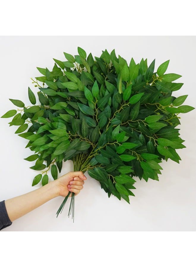 VOELIGT 24PCS Italian Ruscus Greenery 60cm Artificial Greenery Stems Leaf Greenery Garland for Wedding Arch Flowers Centerpieces Balloon Arch Home Decor - Image 1