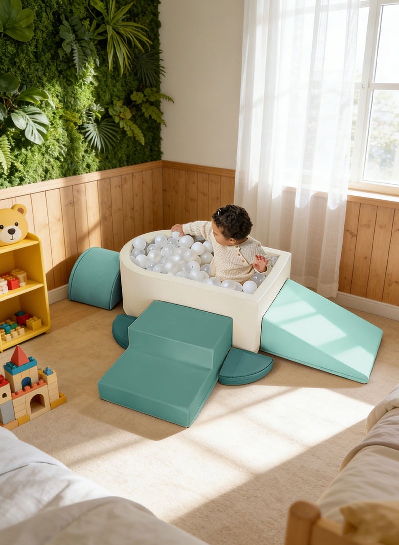 MaBaby Toddler Climbing Toys Soft Foam Play Set with Ball Pit (6-Piece) – Montessori Early Education Indoor Active Play Equipment for Baby Gross Motor Skill Development, Safe Climb Crawl Blocks for Preschool Kids Playroom - Image 5