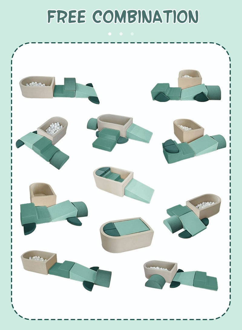 MaBaby Toddler Climbing Toys Soft Foam Play Set with Ball Pit (6-Piece) – Montessori Early Education Indoor Active Play Equipment for Baby Gross Motor Skill Development, Safe Climb Crawl Blocks for Preschool Kids Playroom - Image 2