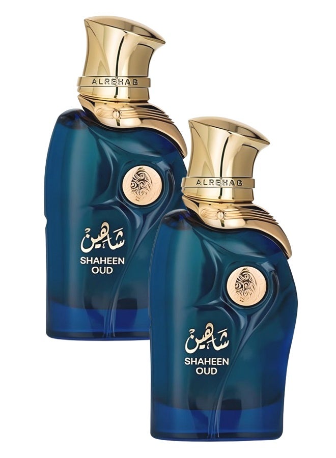 Alrehab 2 Pieces Shaheen Oud Perfume For Unisex 100ml EDP - Image 1