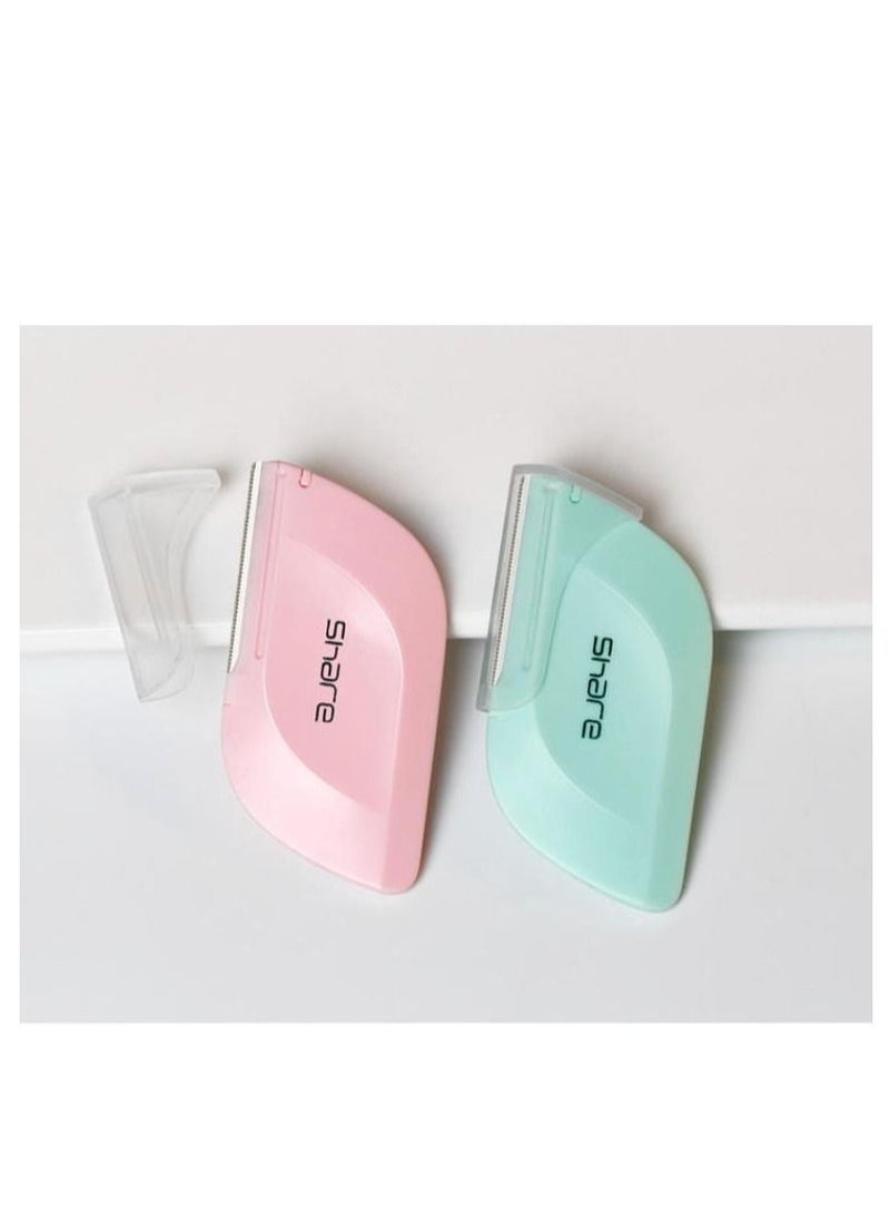 Share 2-Piece Facial Hair Remover Set Green/Pink - Image 2