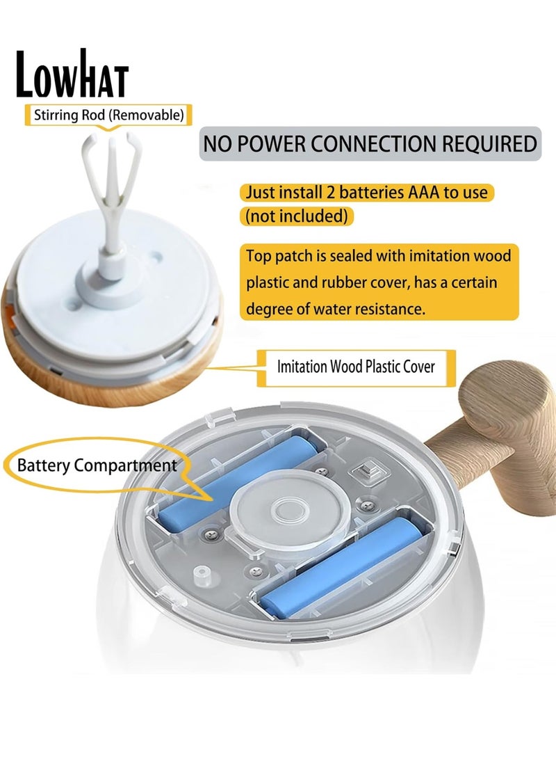 منخفض كوب ذاتي التحريك، كوب خلط كهربائي، كوب قهوة ذاتي التحريك مصنوع من زجاج البورسليكات العالي، كوب خلط قهوة دوار للاستخدام المنزلي والمكتب والسفر، مناسب لتحضير القهوة/الحليب/مسحوق البروتين - Image 3