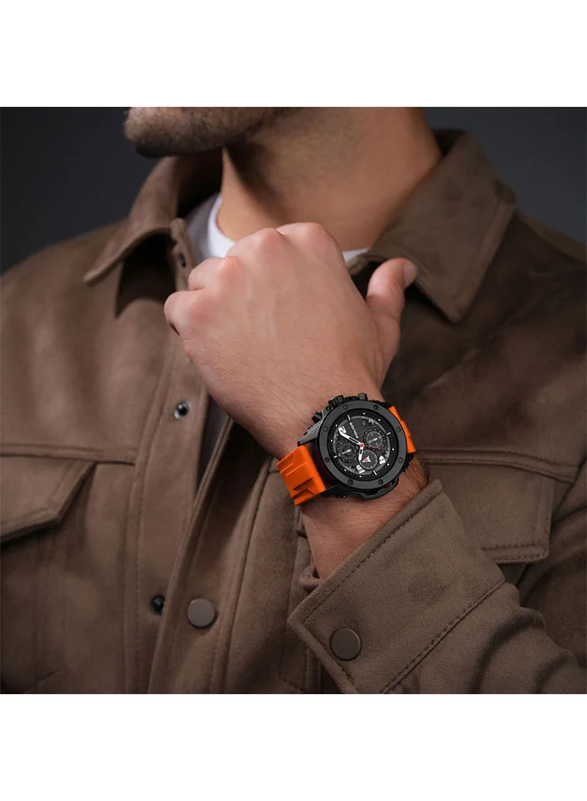 Police Black Men's Clout Orb Black Blue Orange Yellow Silicone Straps Chronograph Watch Set for Men - 50.4mm for Men | Best Price UAE